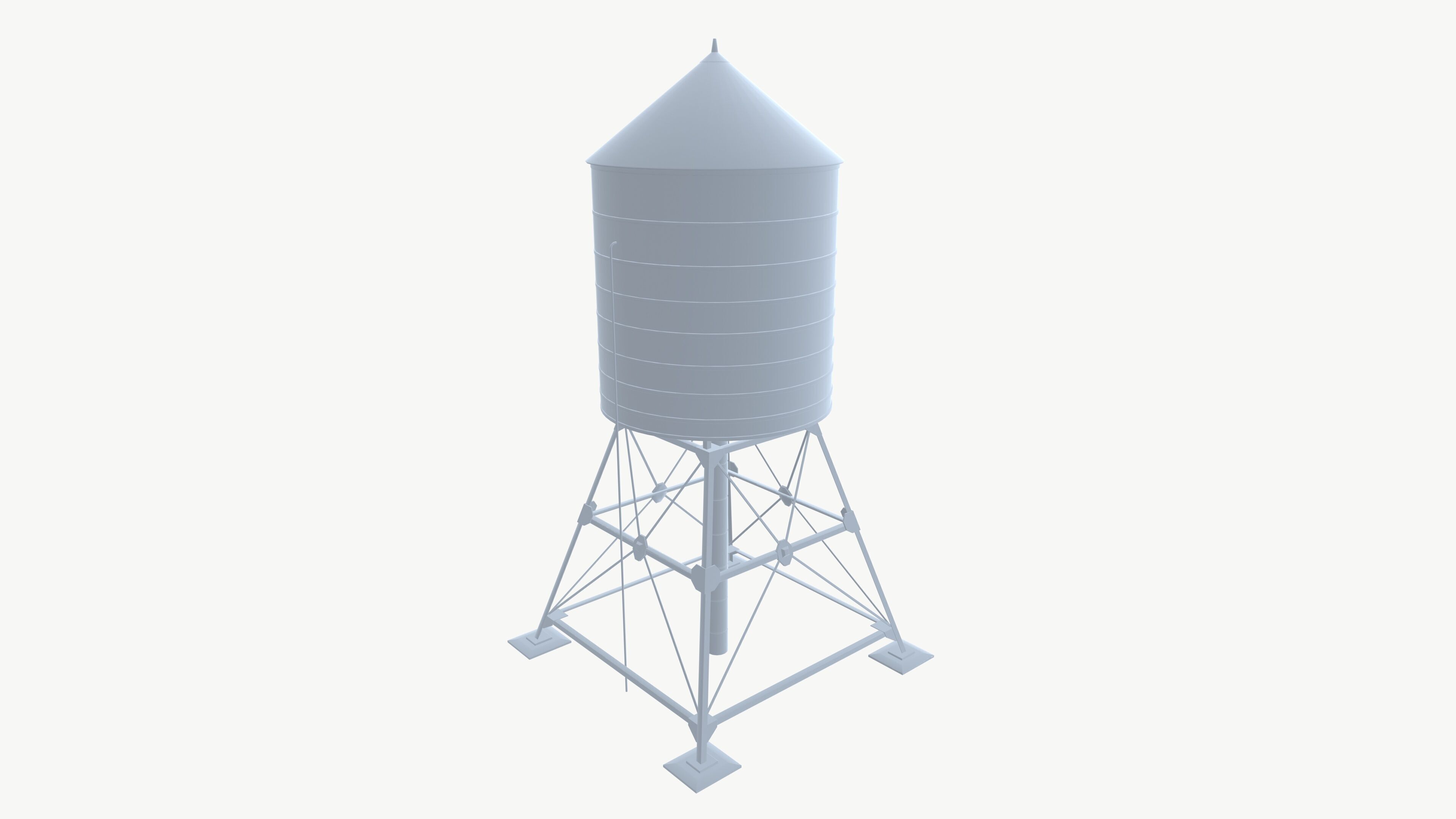 Water tank Low-poly 3D model_6