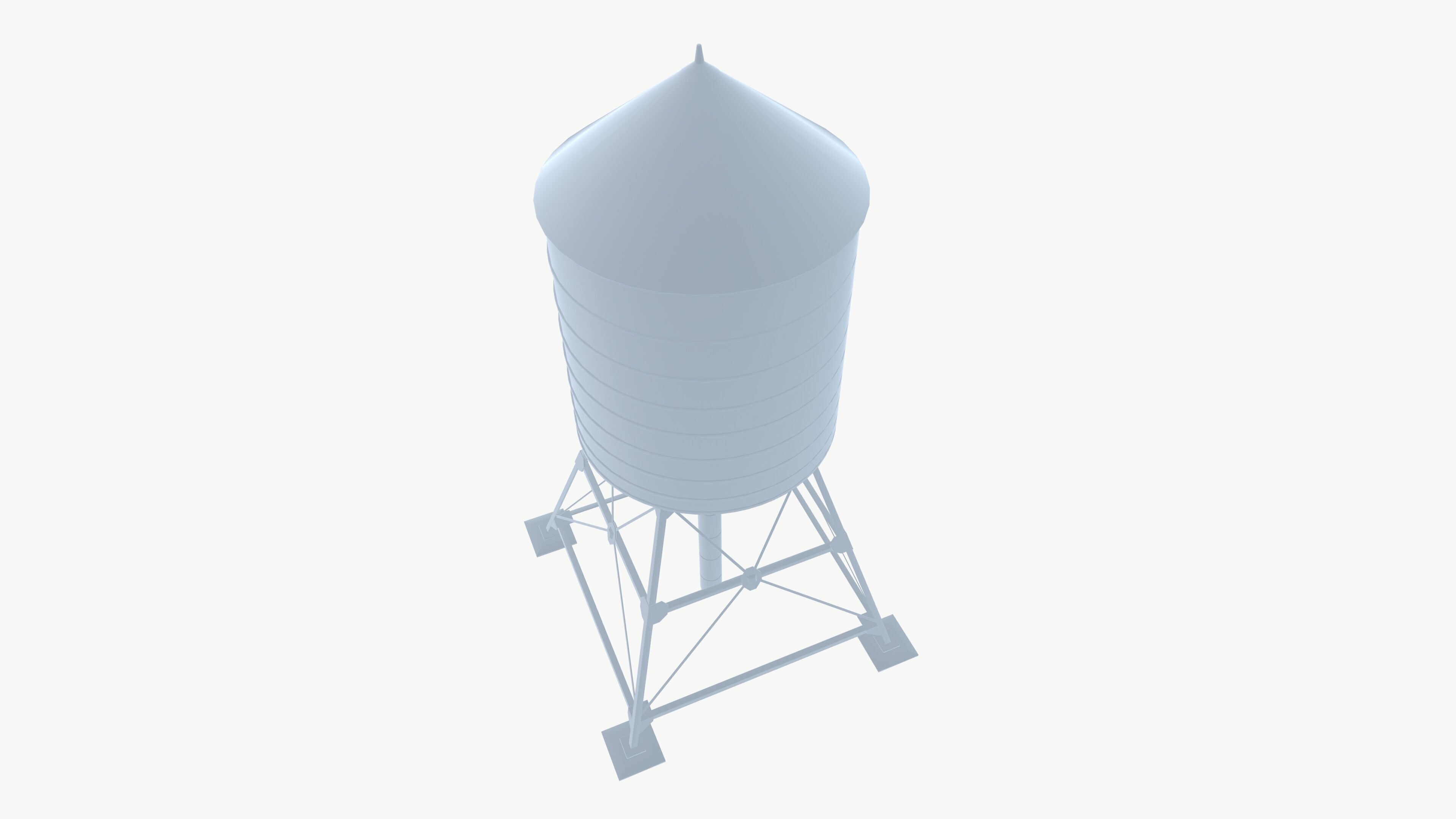 Water tank Low-poly 3D model_7