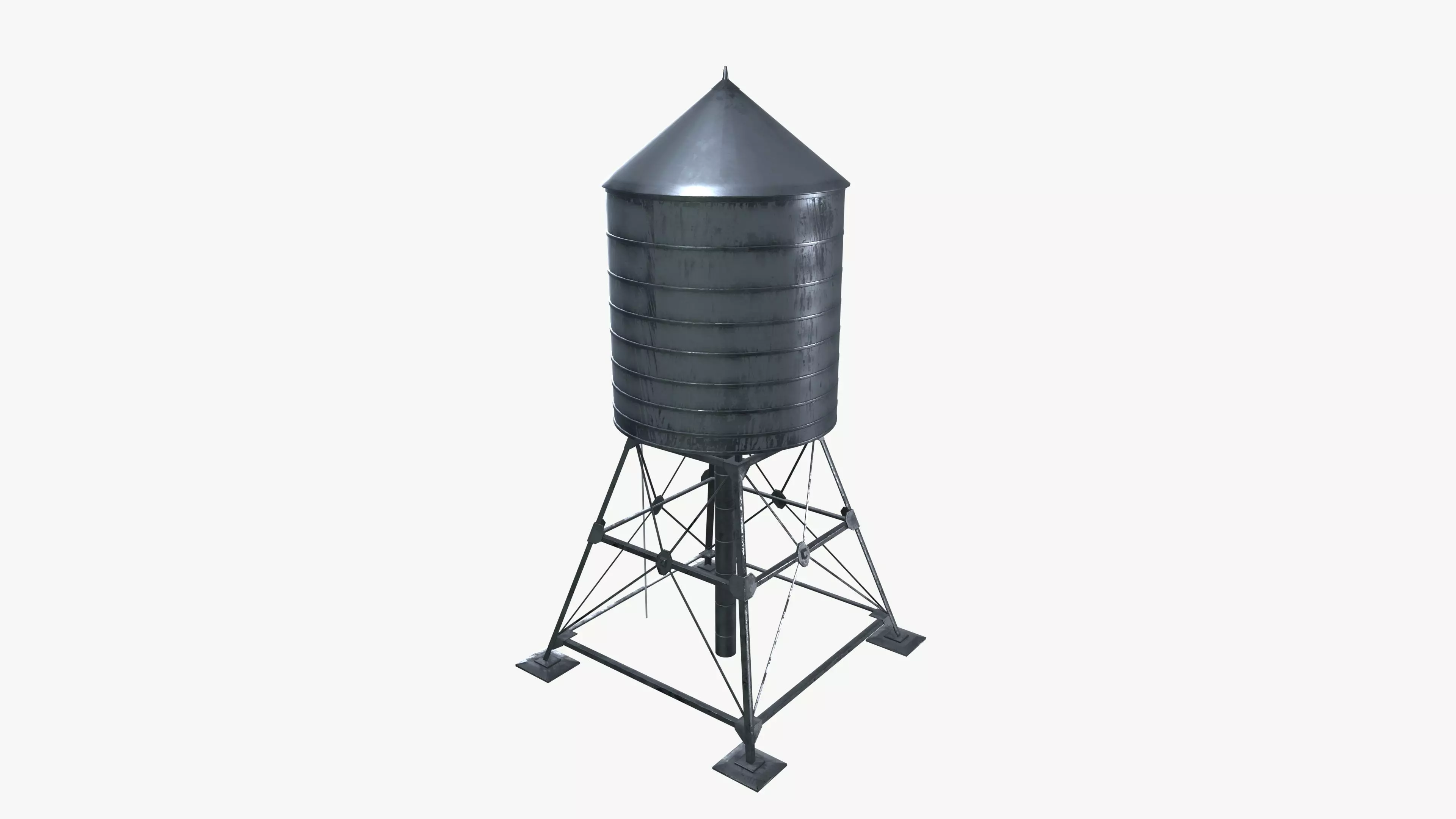 Water tank Low-poly 3D model_0