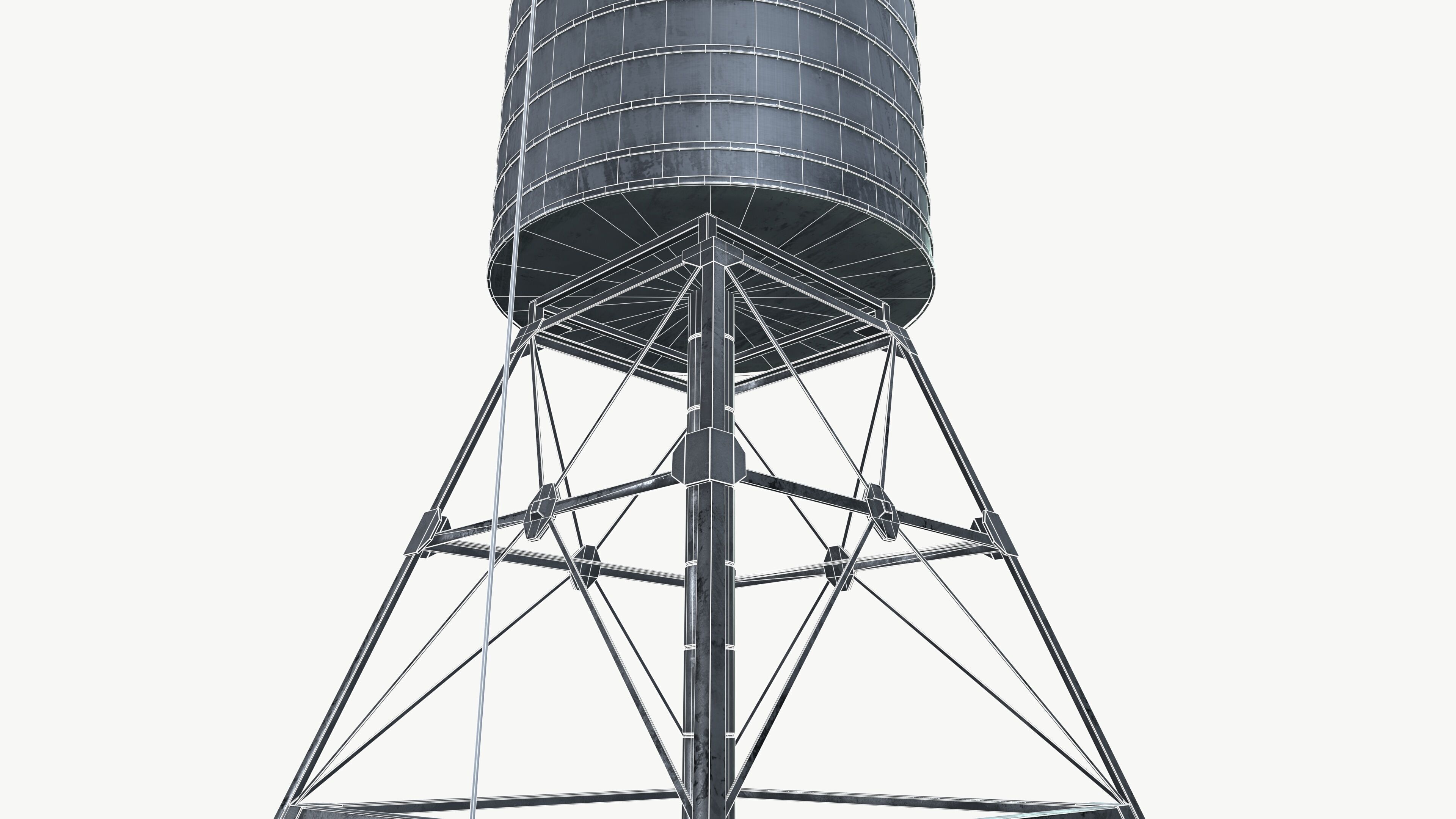 Water tank Low-poly 3D model_13