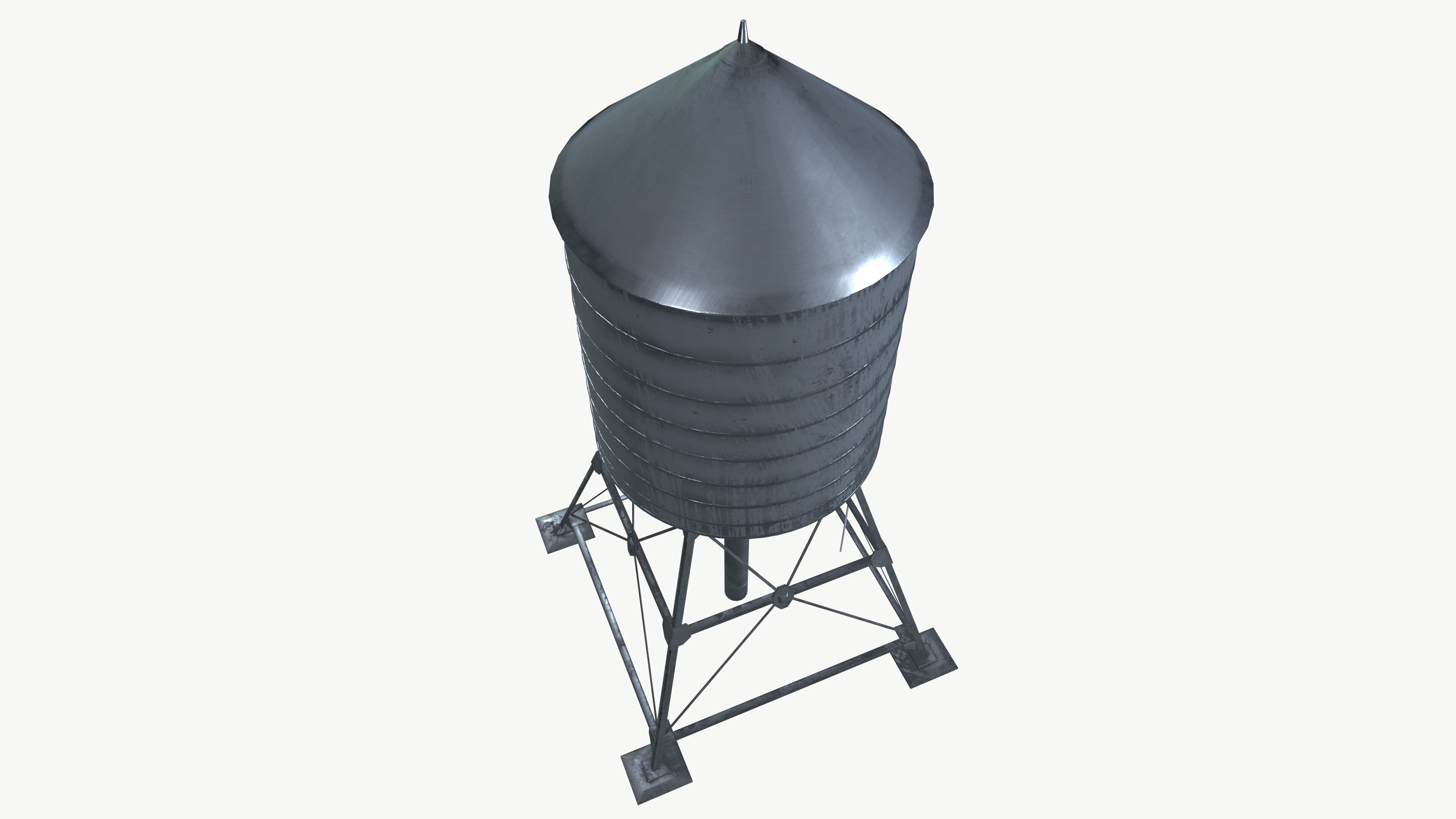 Water tank Low-poly 3D model_2