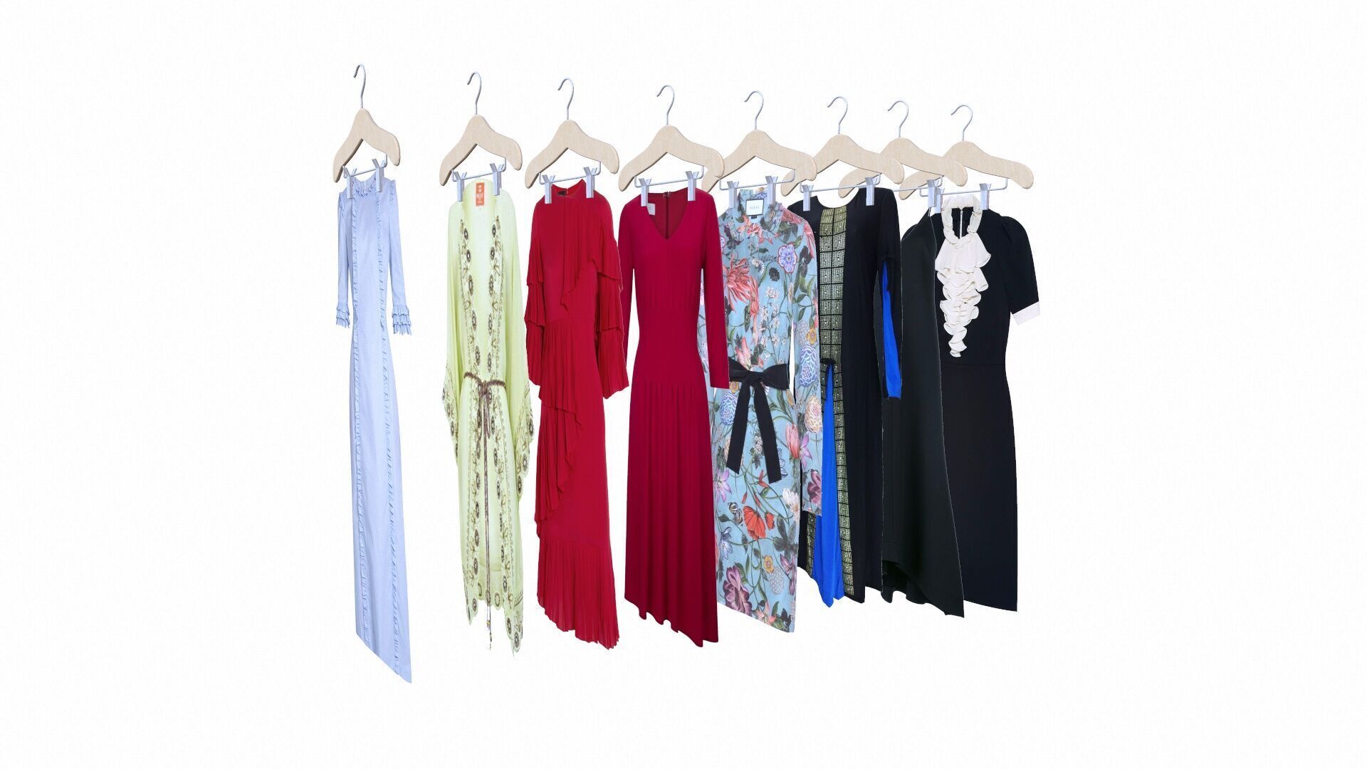 Clothes on Hangers Low-poly 3D model_2