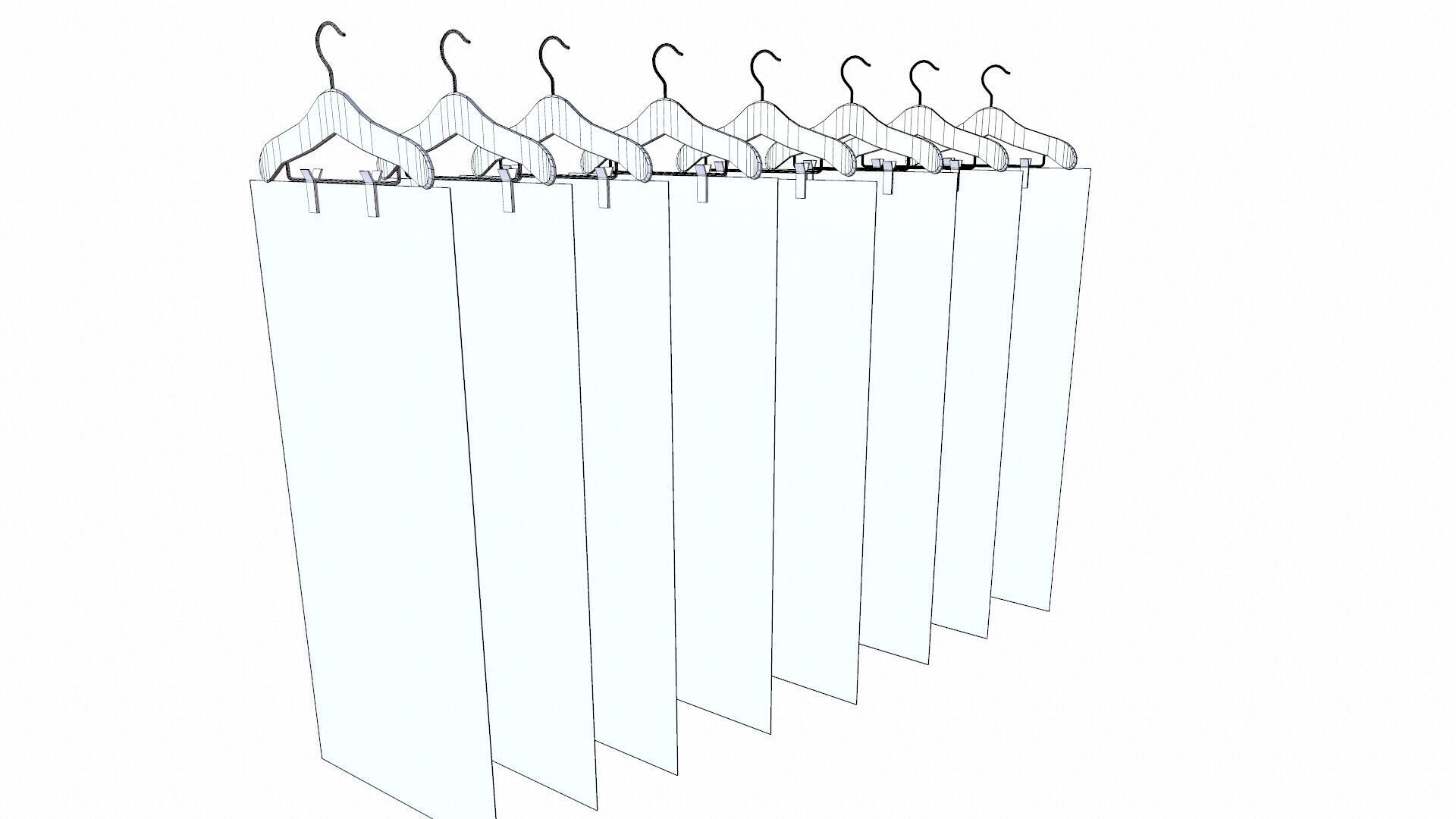 Clothes on Hangers Low-poly 3D model_9