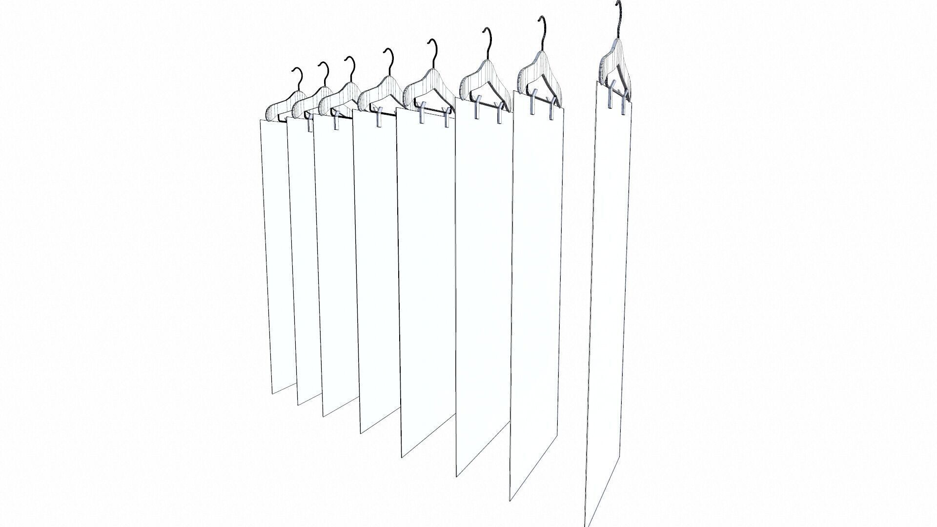 Clothes on Hangers Low-poly 3D model_10