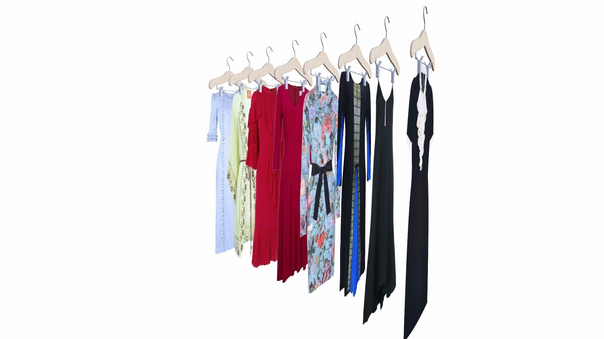 Clothes on Hangers Low-poly 3D model_3