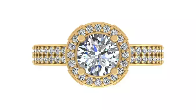 Infinity Halo Split-Shank Diamond Ring 