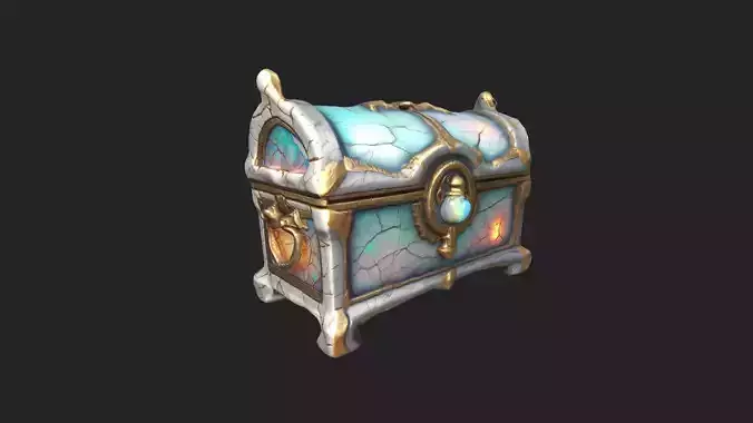 Treasure Chest 3D model 001 Low-poly 3D model