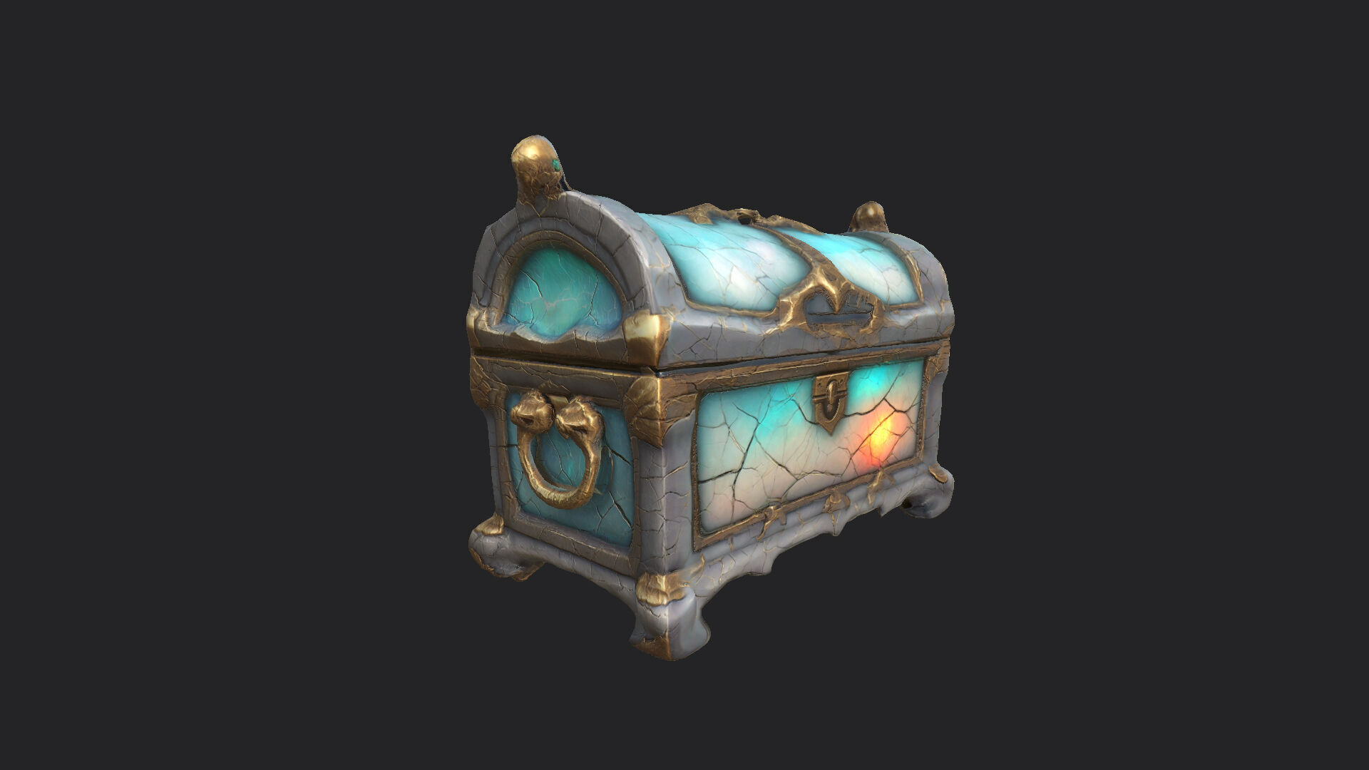 Treasure Chest 3D model 001 Low-poly 3D model_5