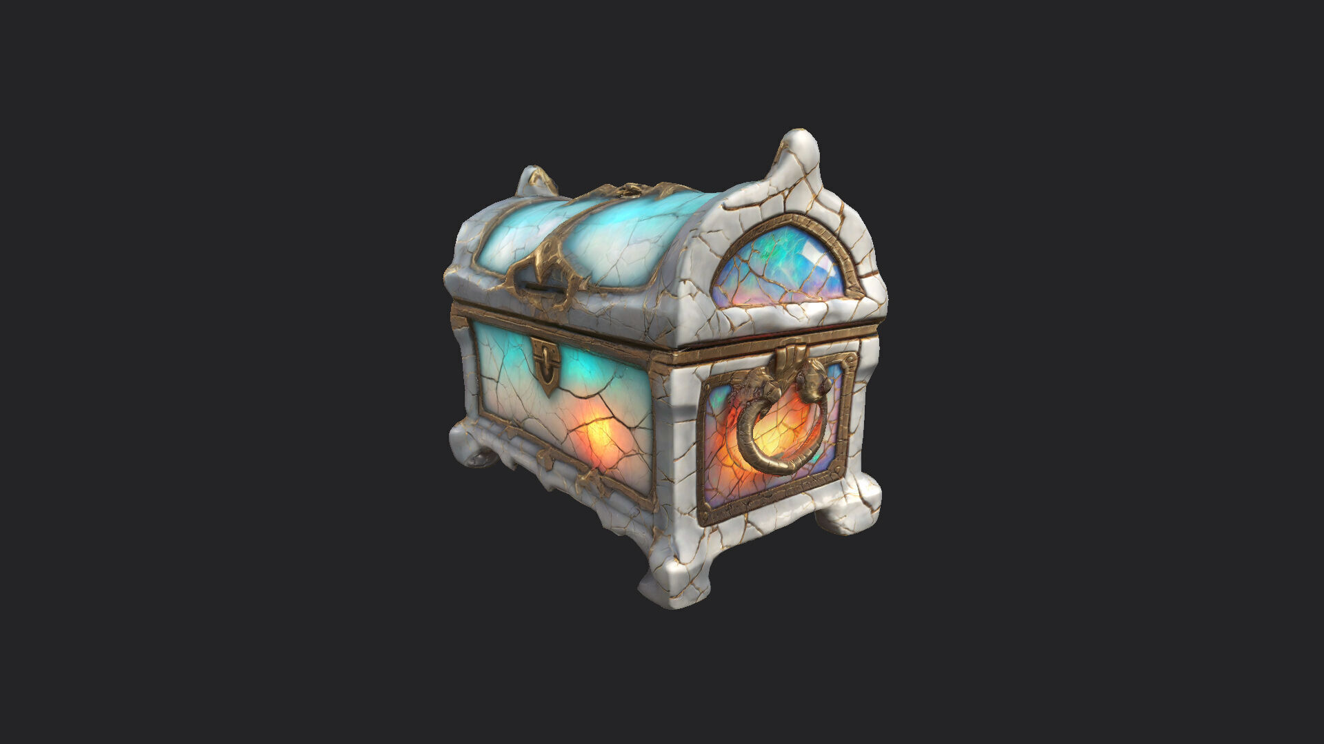 Treasure Chest 3D model 001 Low-poly 3D model_8