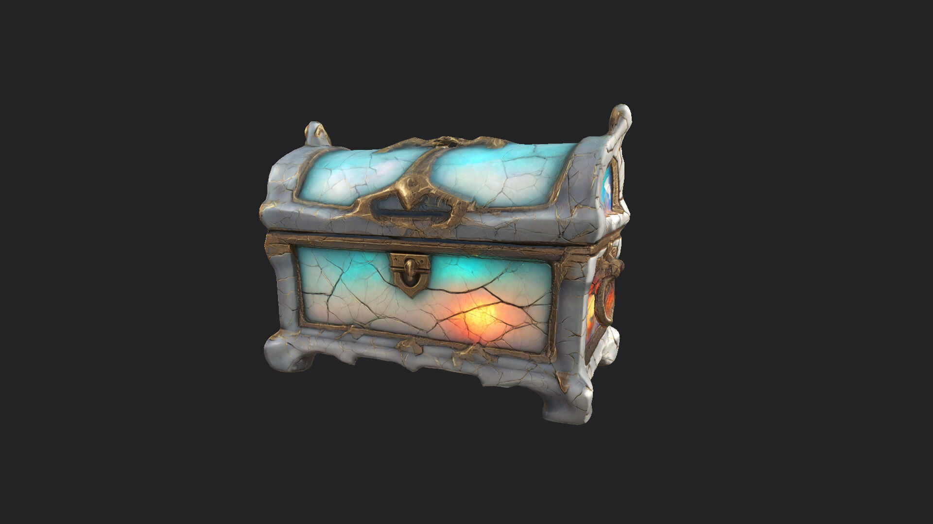 Treasure Chest 3D model 001 Low-poly 3D model_7