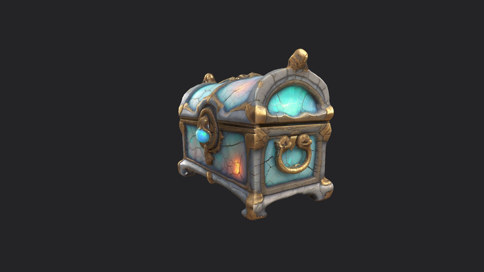 Treasure Chest 3D model 001 Low-poly 3D model_3