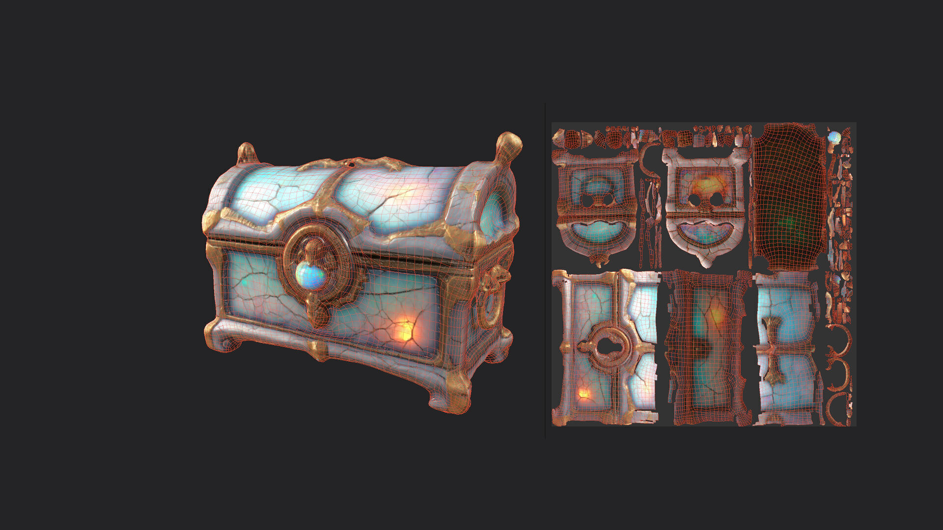 Treasure Chest 3D model 001 Low-poly 3D model_11