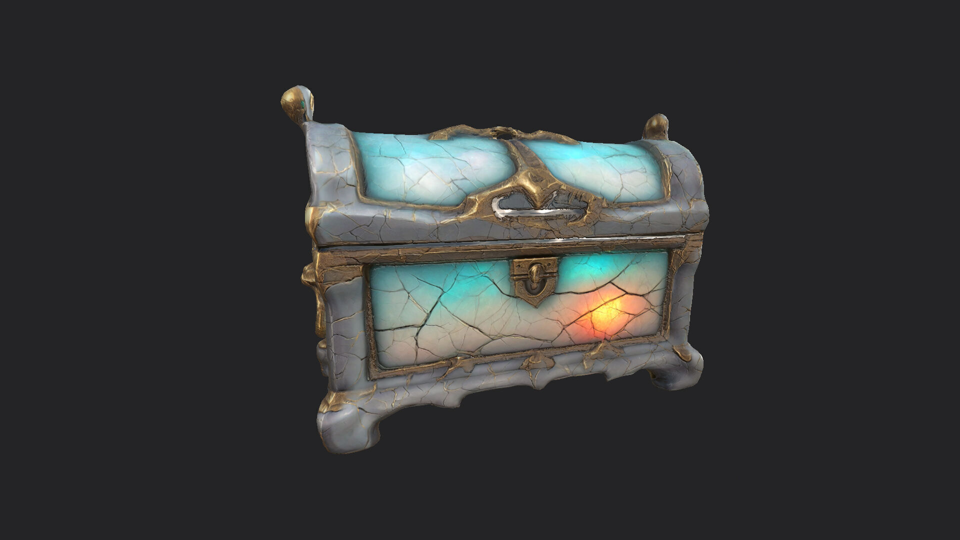 Treasure Chest 3D model 001 Low-poly 3D model_6