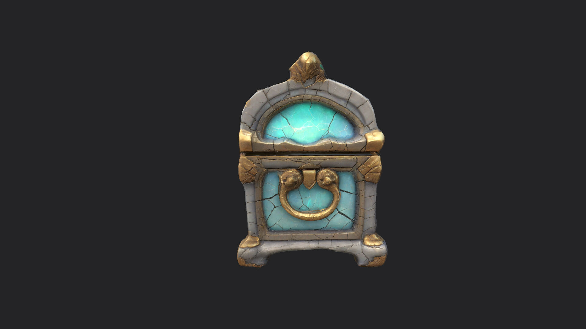 Treasure Chest 3D model 001 Low-poly 3D model_4