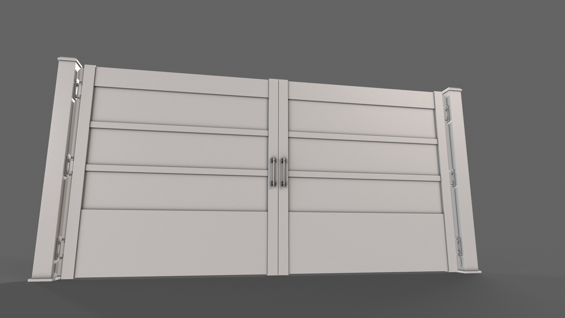 PBR Metal Gate C2 Low-poly 3D model_12