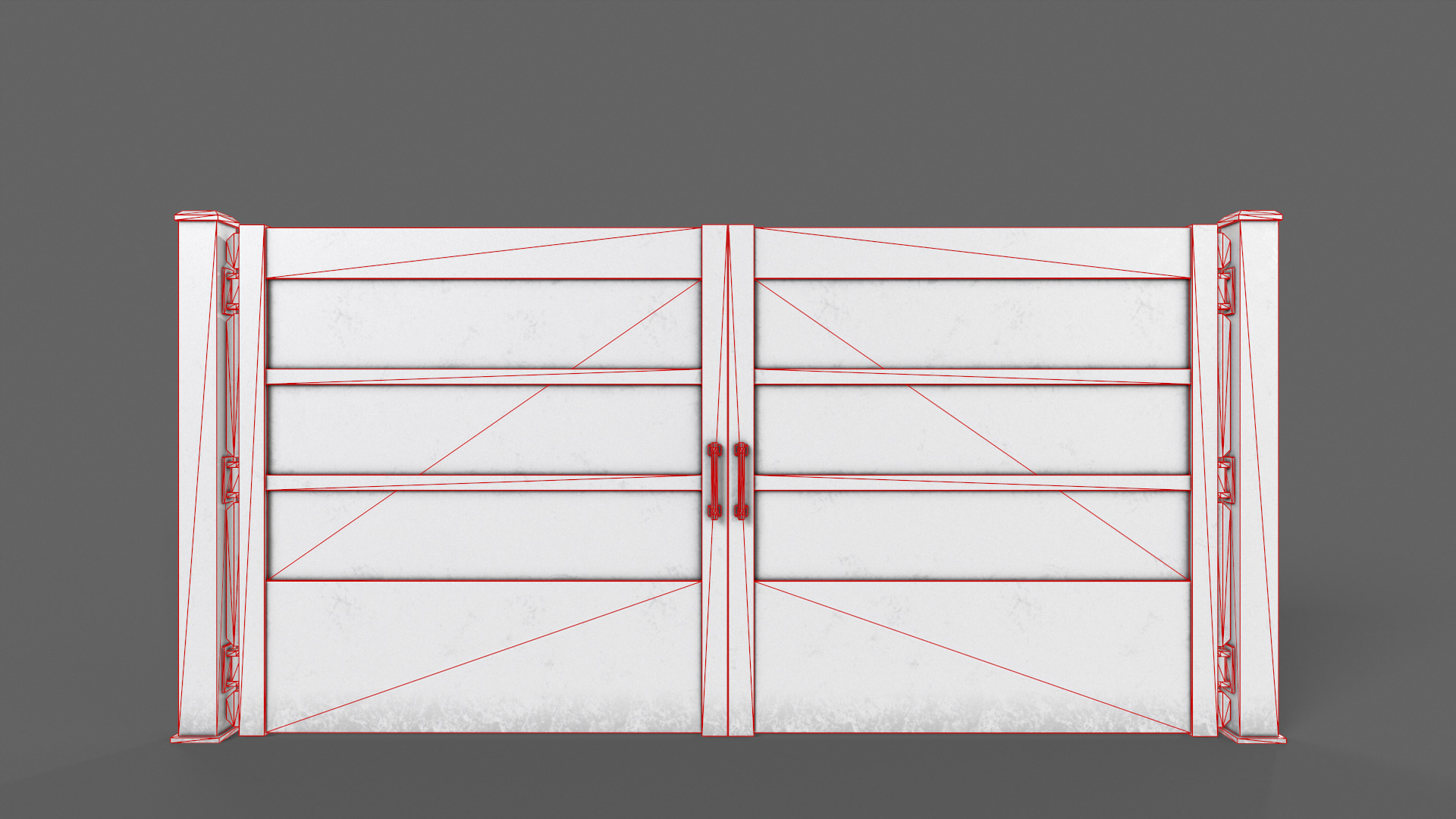 PBR Metal Gate C2 Low-poly 3D model_14