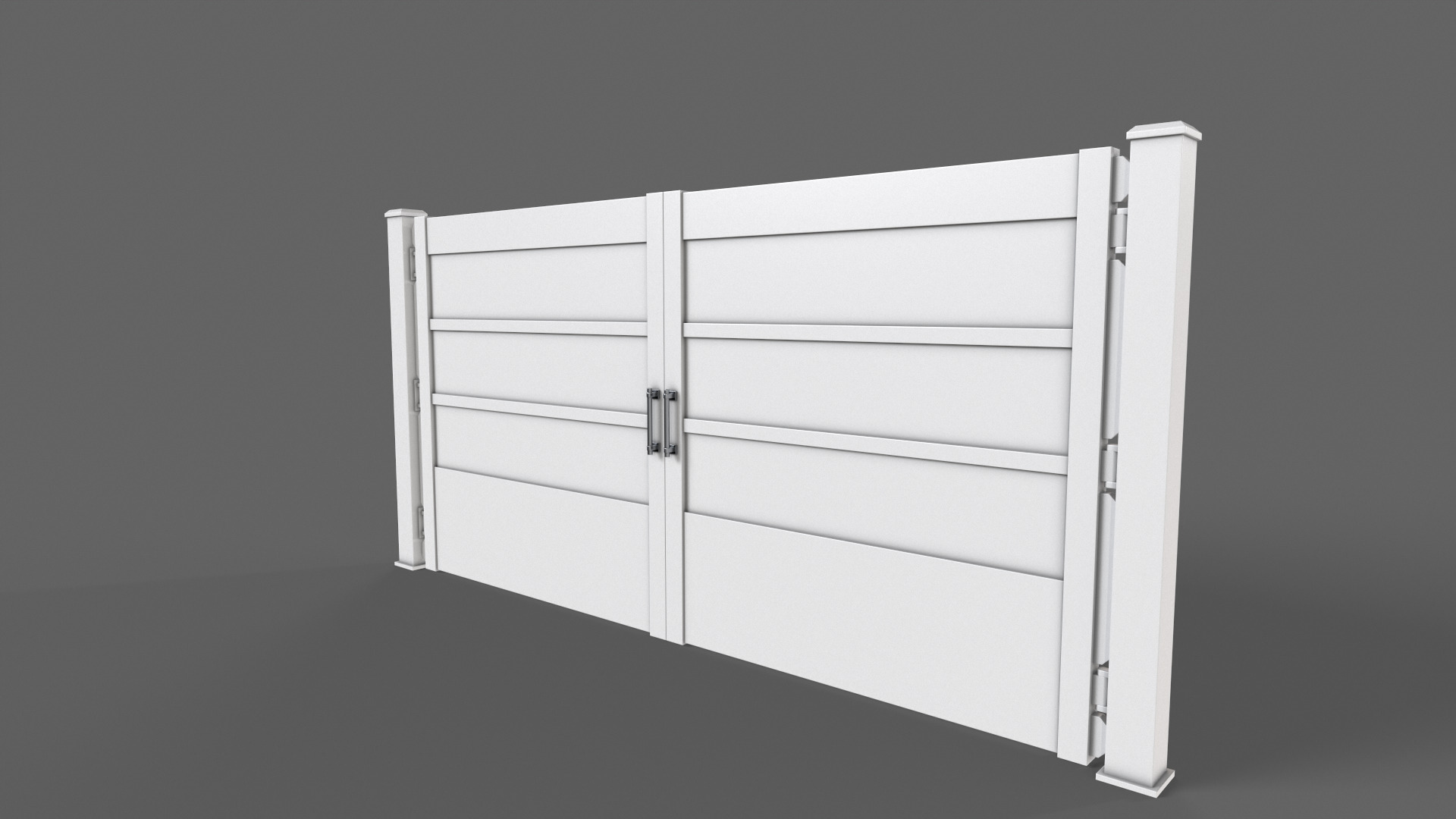 PBR Metal Gate C2 Low-poly 3D model_10