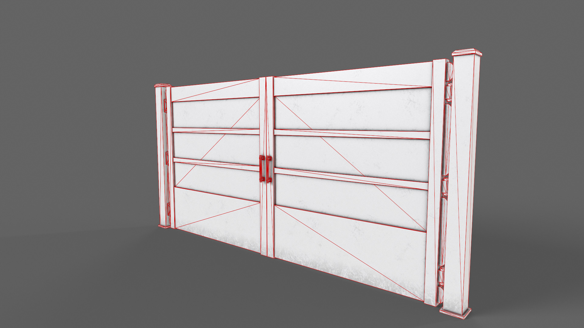 PBR Metal Gate C2 Low-poly 3D model_15