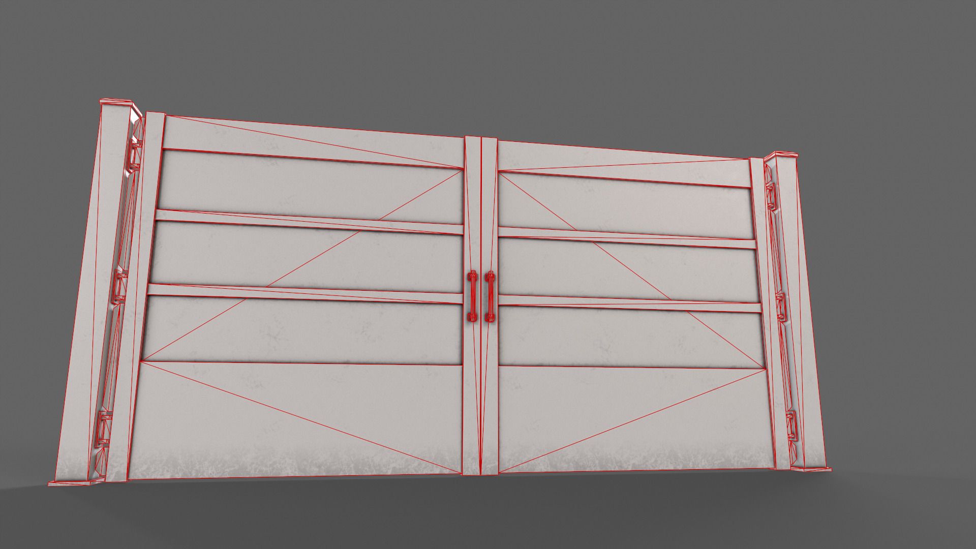 PBR Metal Gate C2 Low-poly 3D model_16