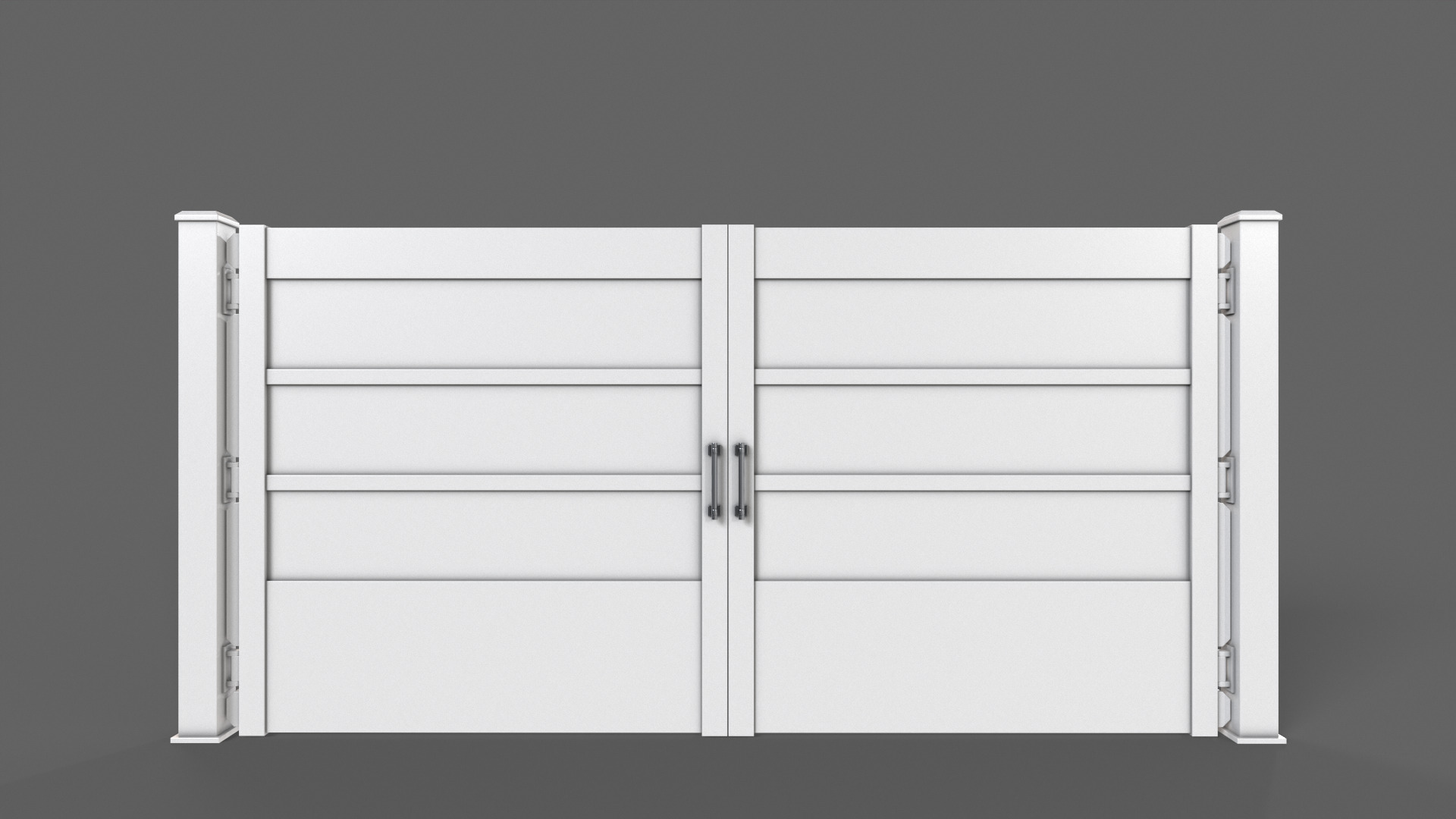 PBR Metal Gate C2 Low-poly 3D model_8