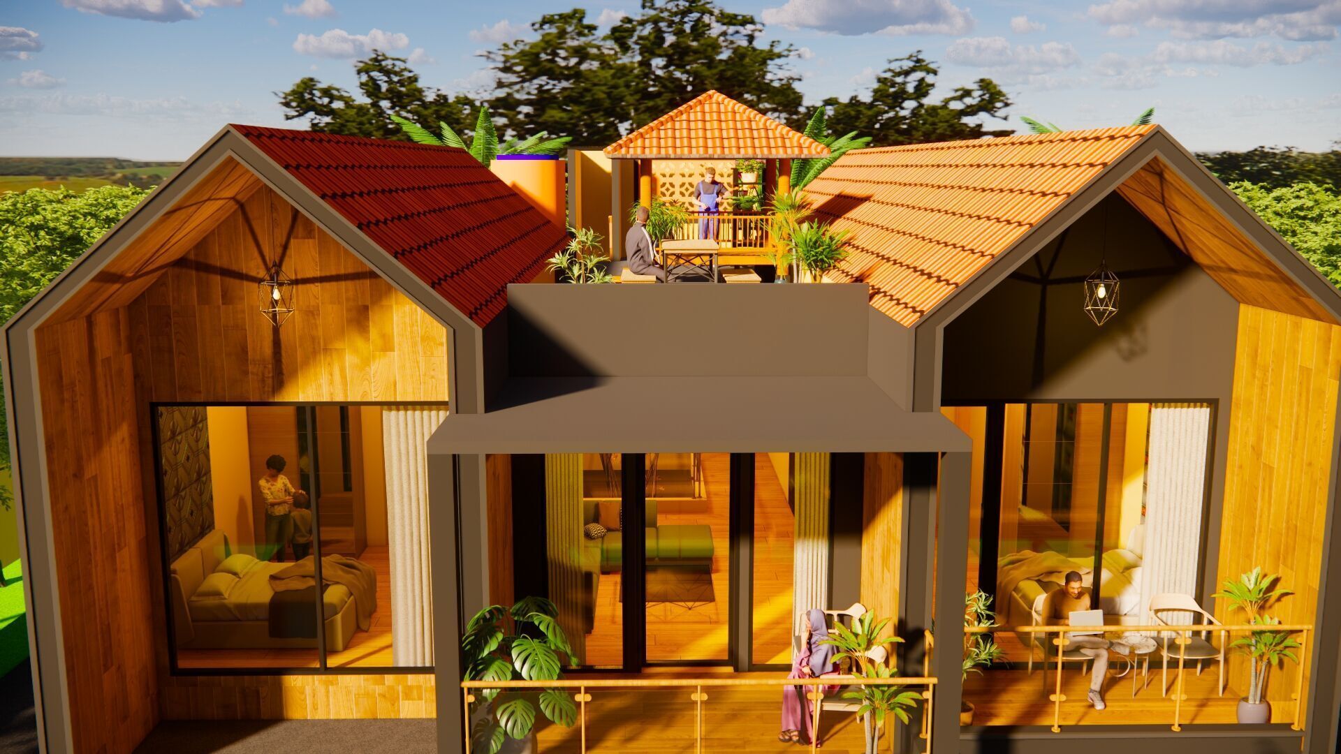 modern scandinavian house 3D model_7