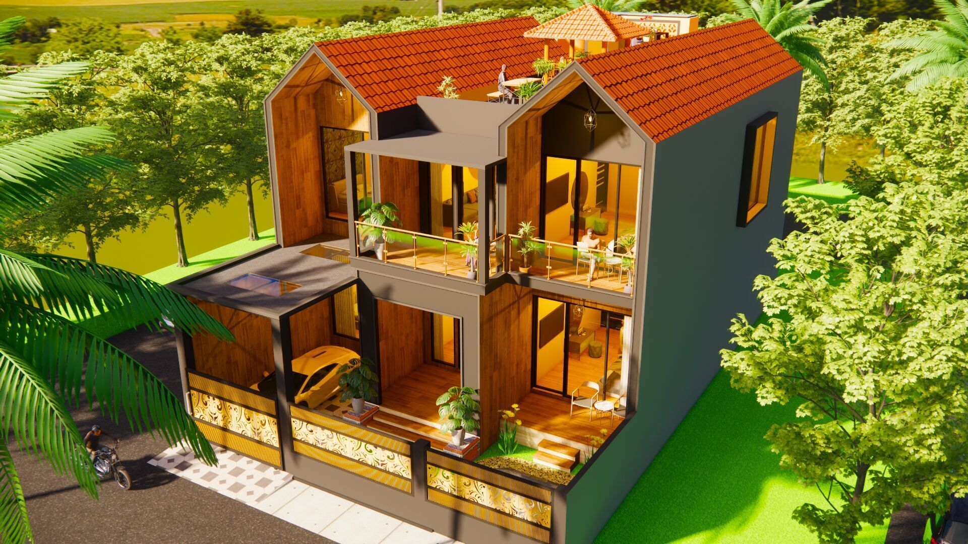 modern scandinavian house 3D model_9