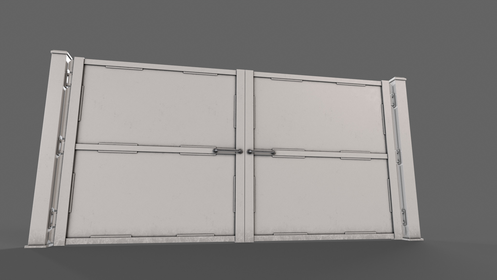 PBR Metal Gate C3 Low-poly 3D model_13