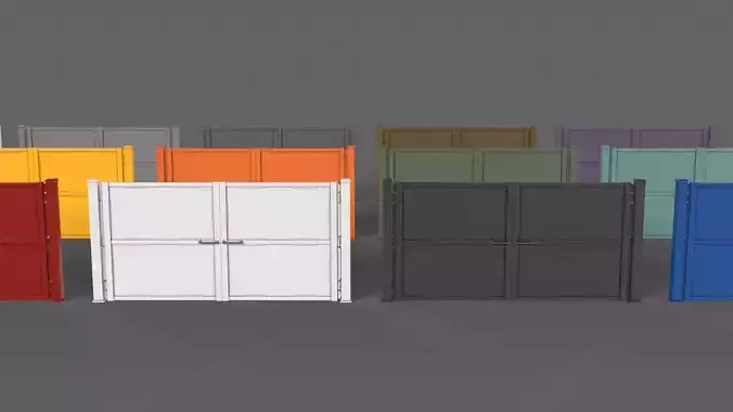 PBR Metal Gate C3 Low-poly 3D model