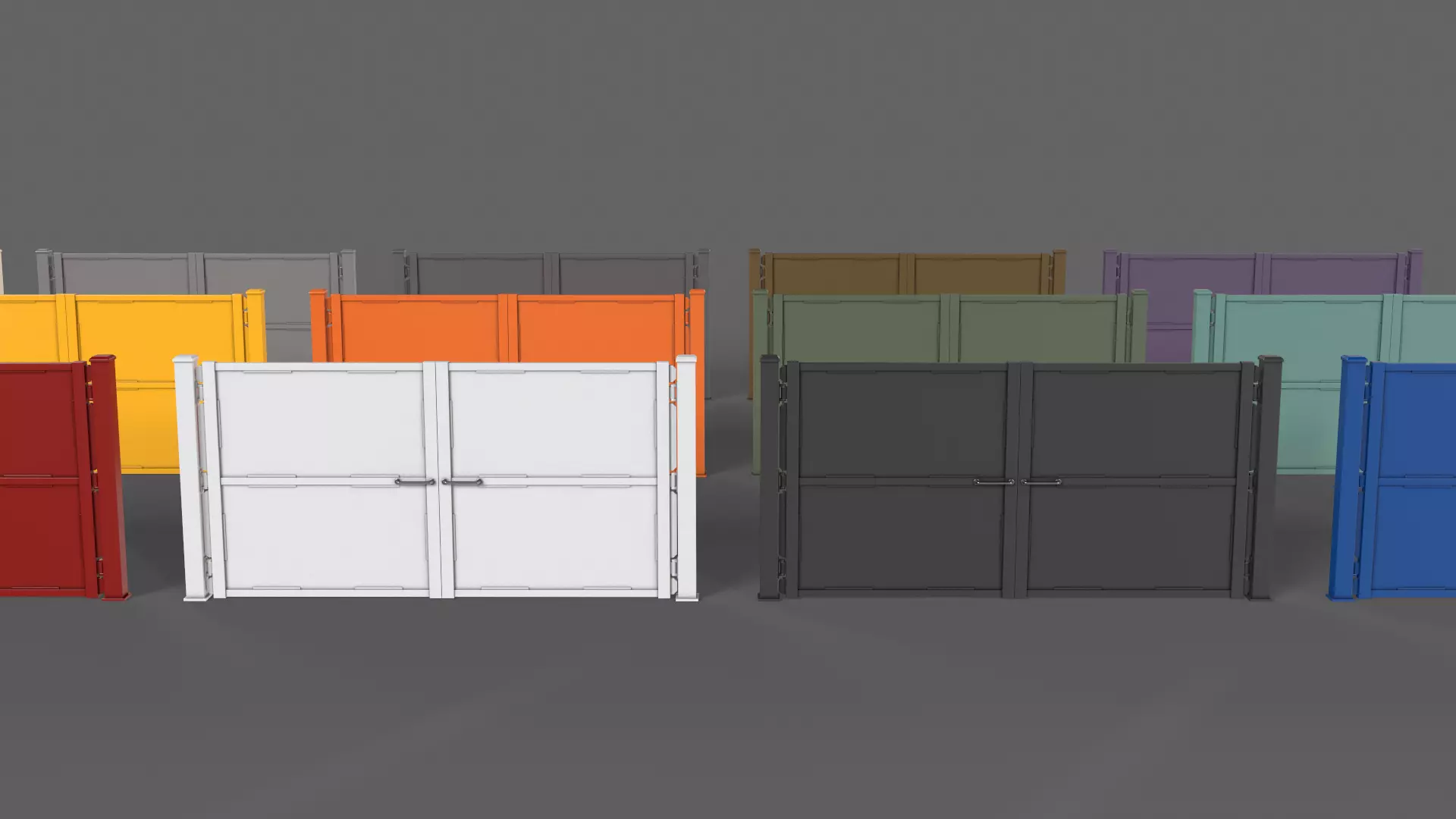 PBR Metal Gate C3 Low-poly 3D model_0