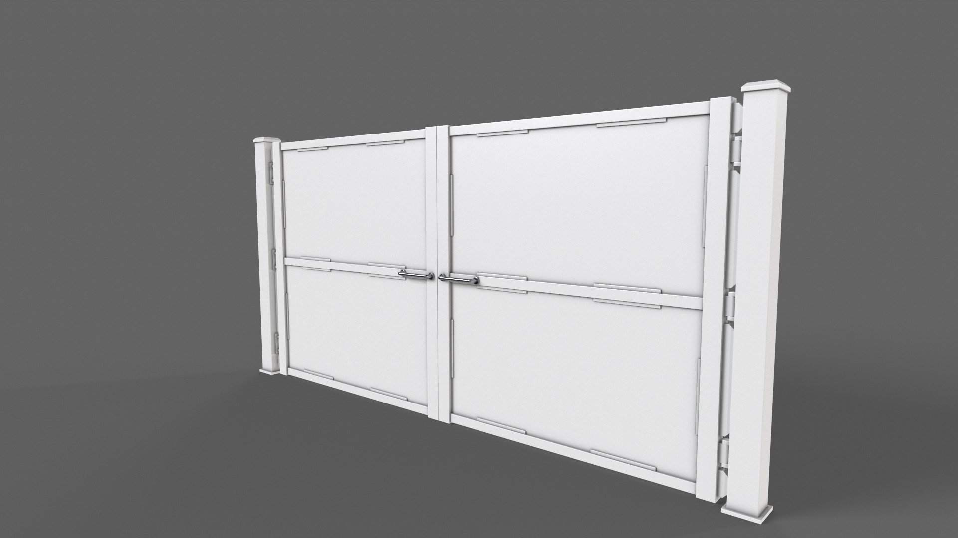 PBR Metal Gate C3 Low-poly 3D model_10