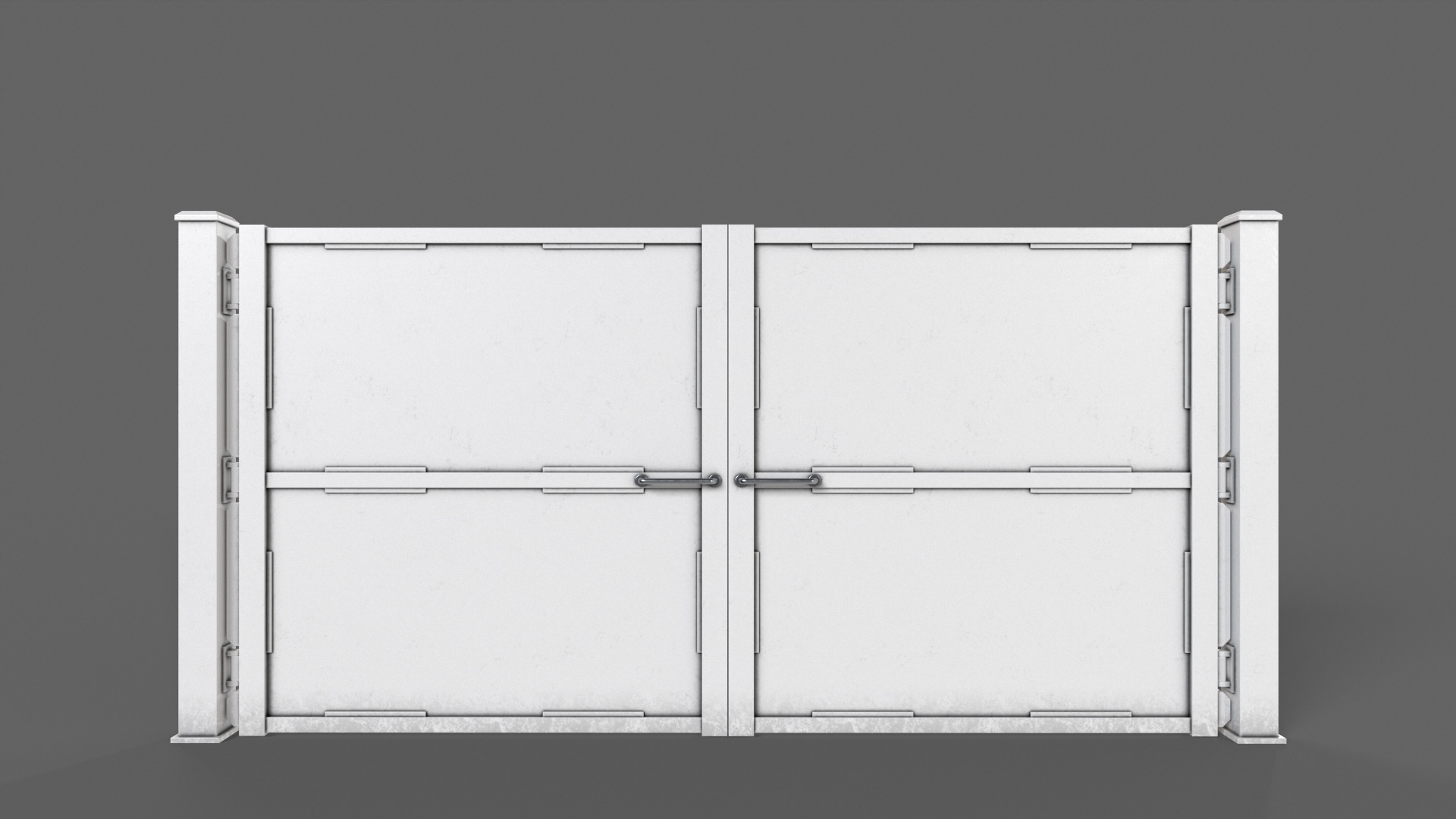 PBR Metal Gate C3 Low-poly 3D model_9