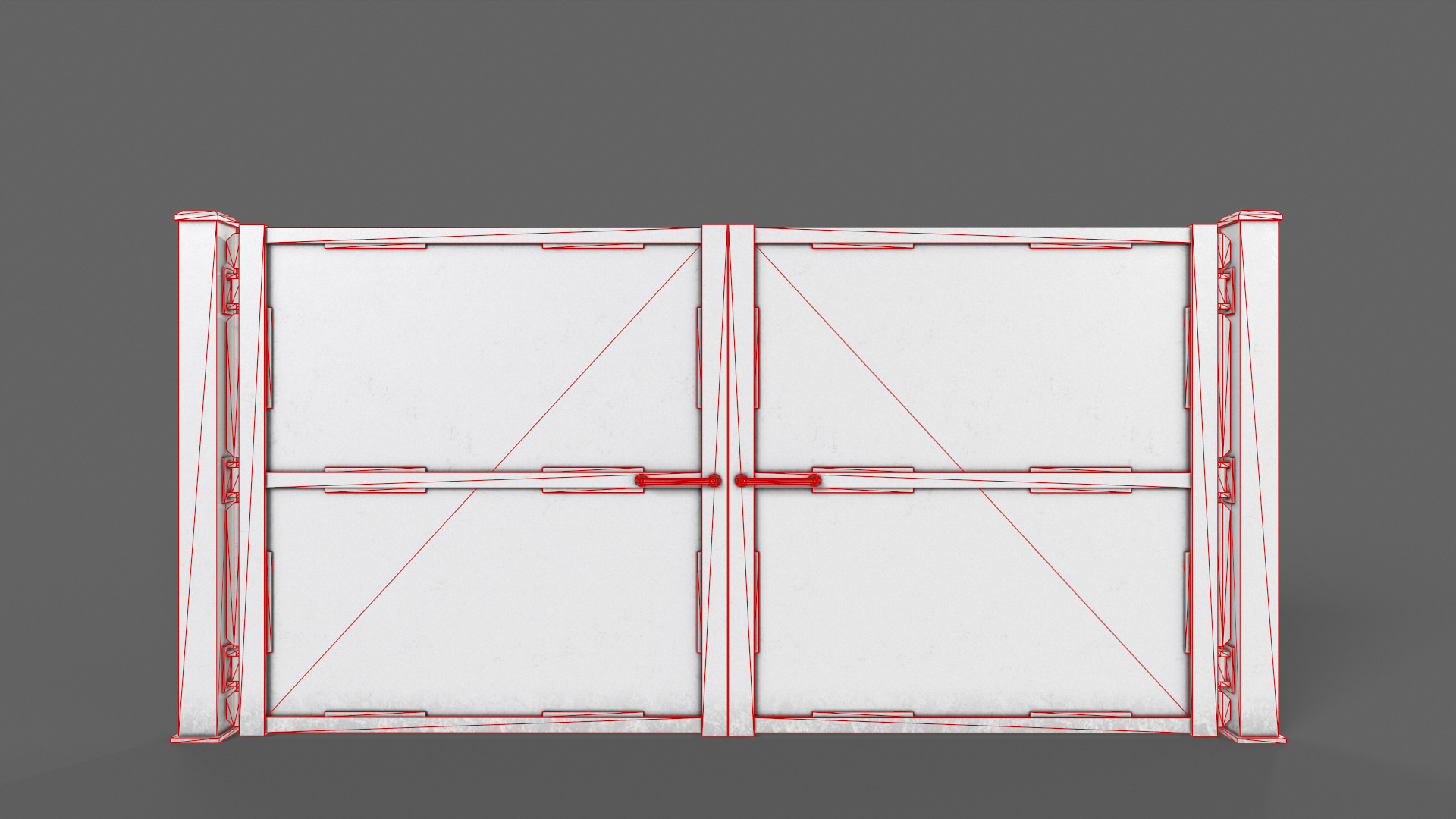 PBR Metal Gate C3 Low-poly 3D model_14