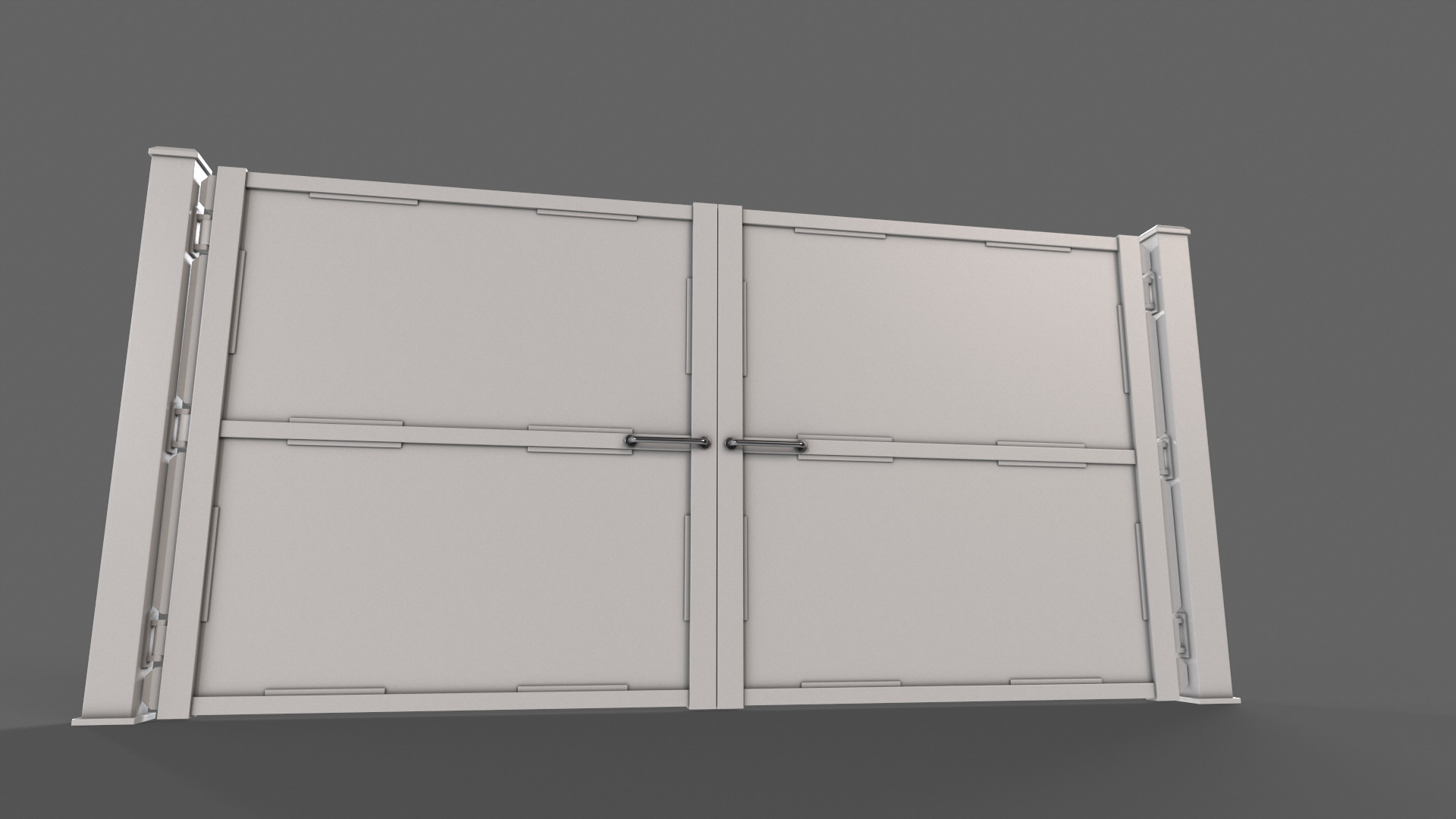 PBR Metal Gate C3 Low-poly 3D model_12