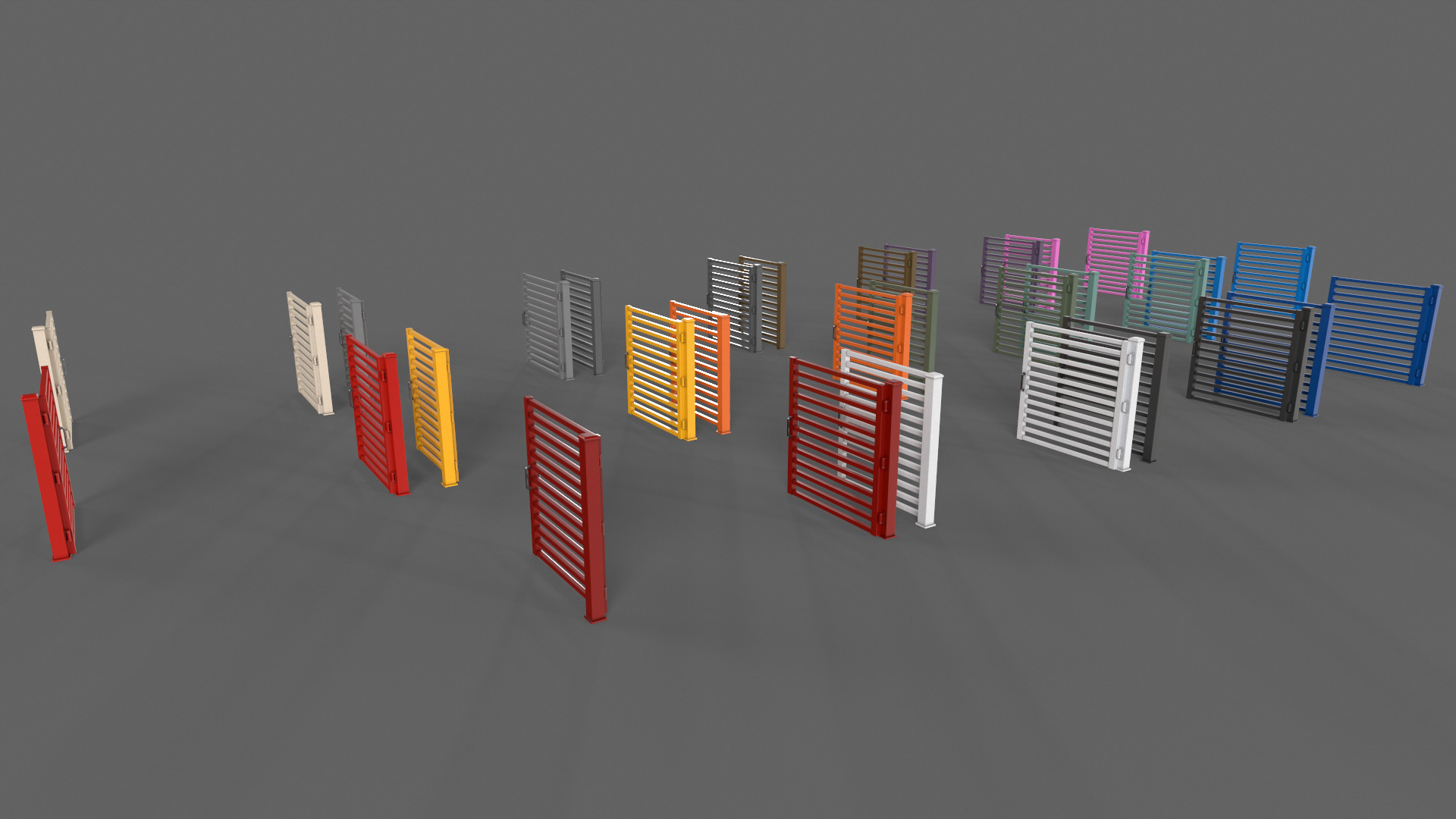 PBR Metal Gate C4 Low-poly 3D model_5