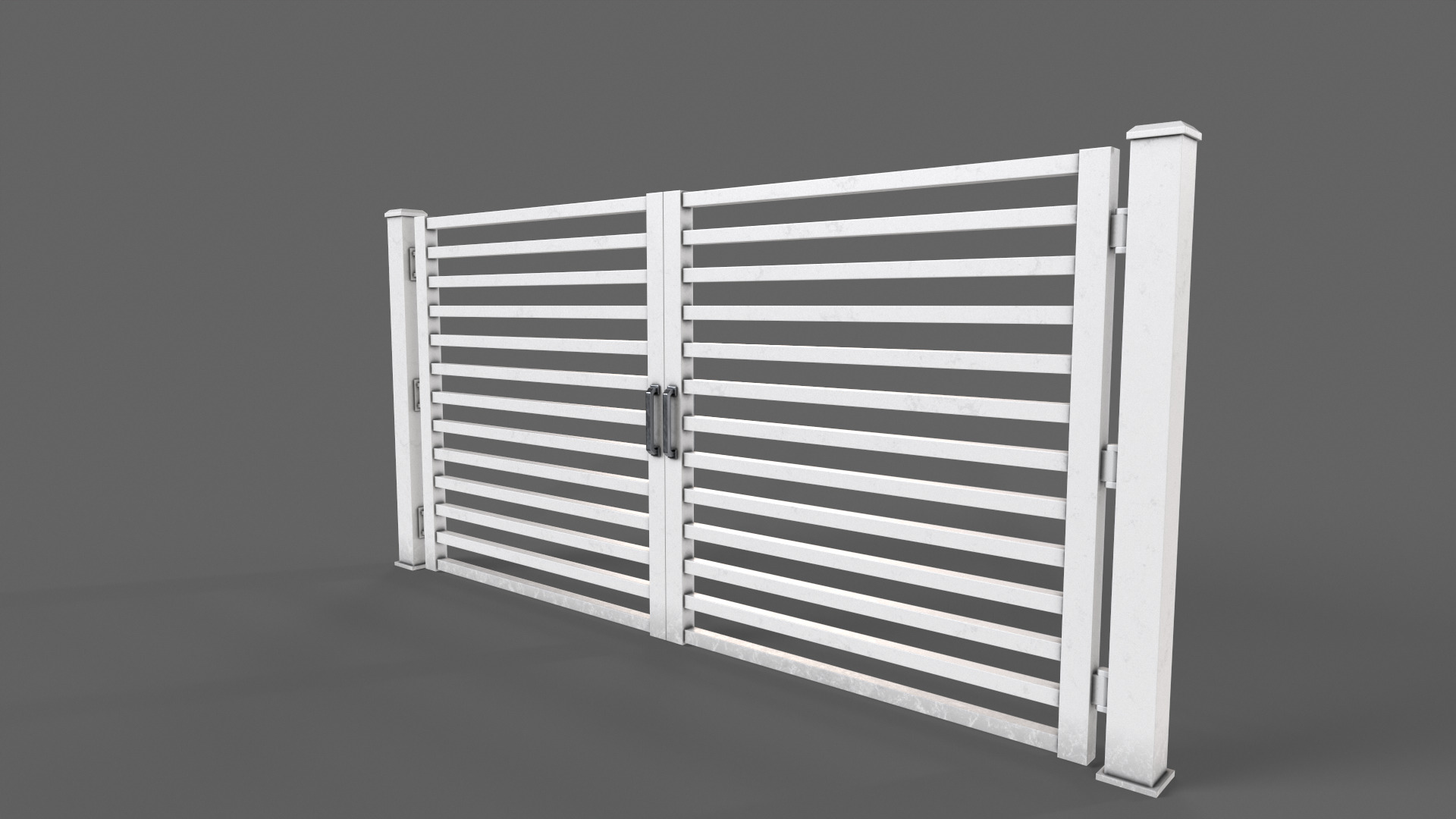 PBR Metal Gate C4 Low-poly 3D model_11