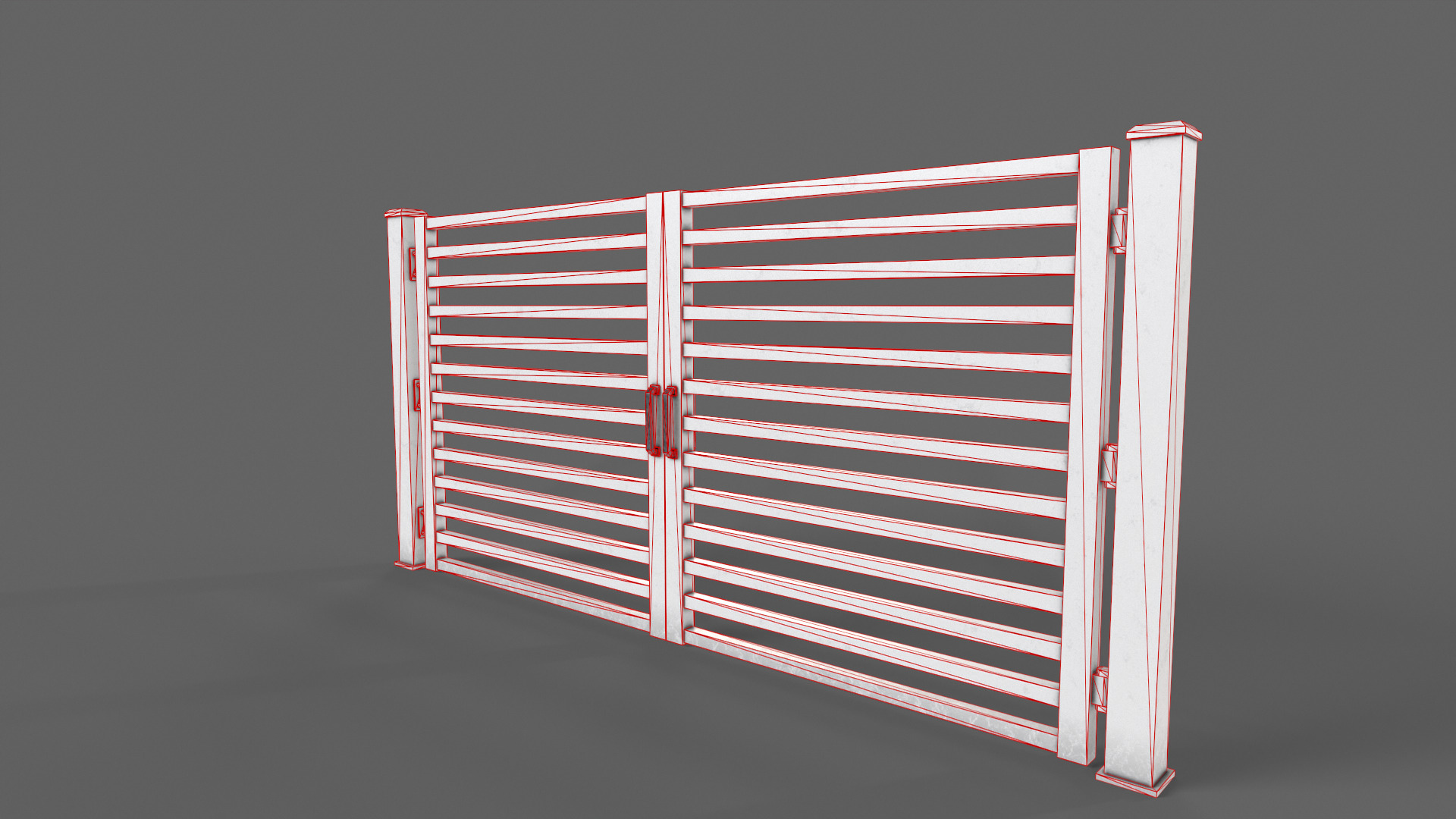PBR Metal Gate C4 Low-poly 3D model_15