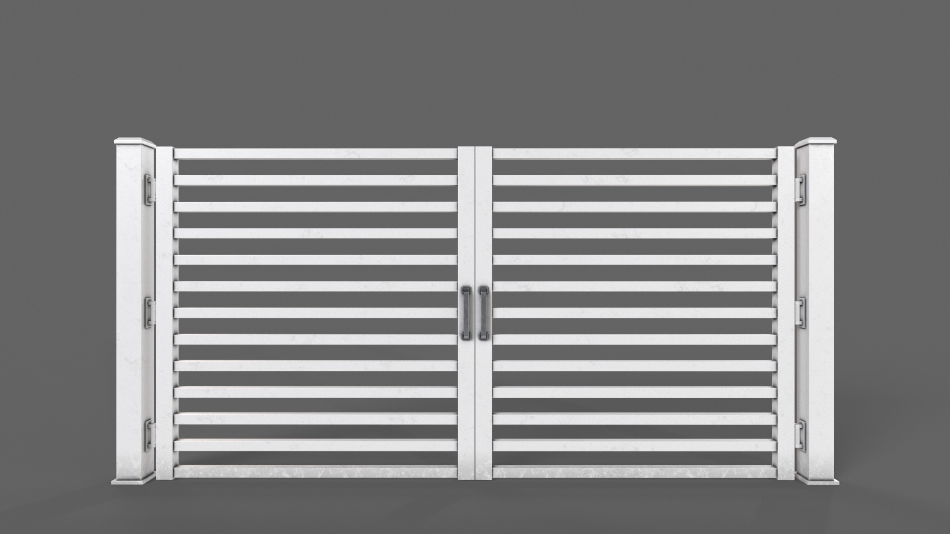 PBR Metal Gate C4 Low-poly 3D model_9