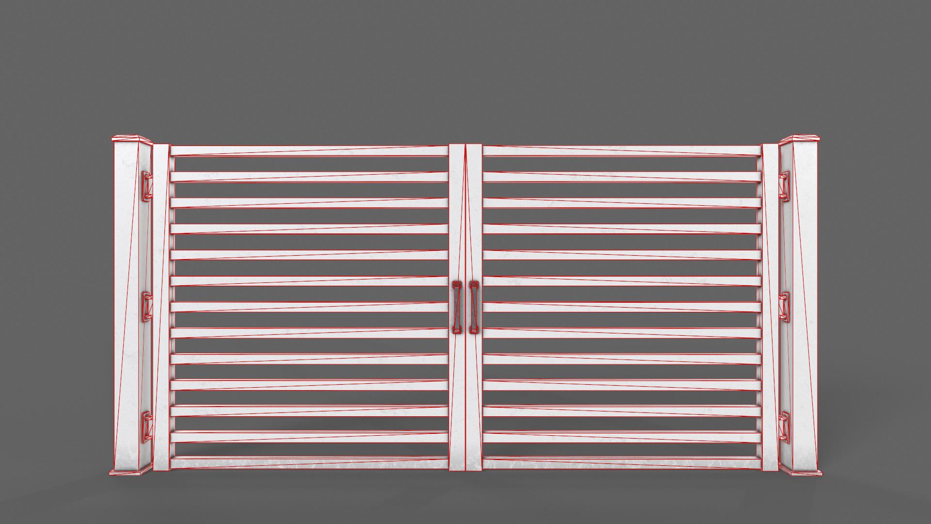 PBR Metal Gate C4 Low-poly 3D model_14