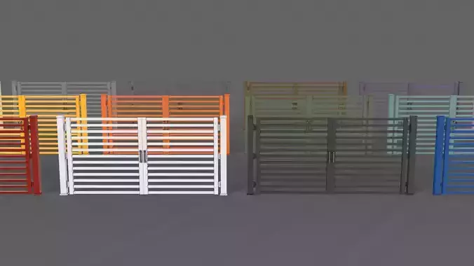 PBR Metal Gate C4 Low-poly 3D model
