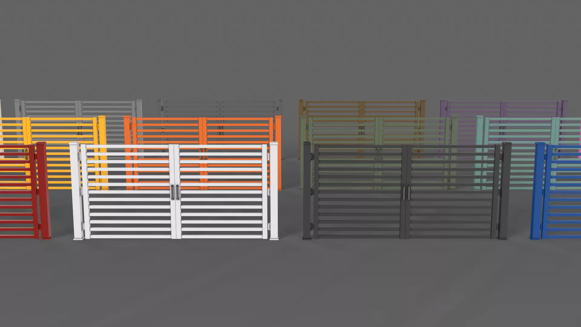 PBR Metal Gate C4 Low-poly 3D model_0