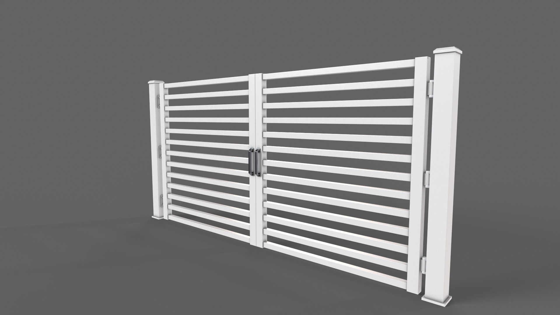PBR Metal Gate C4 Low-poly 3D model_10