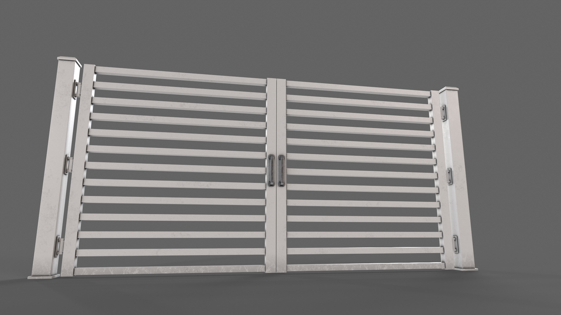 PBR Metal Gate C4 Low-poly 3D model_13