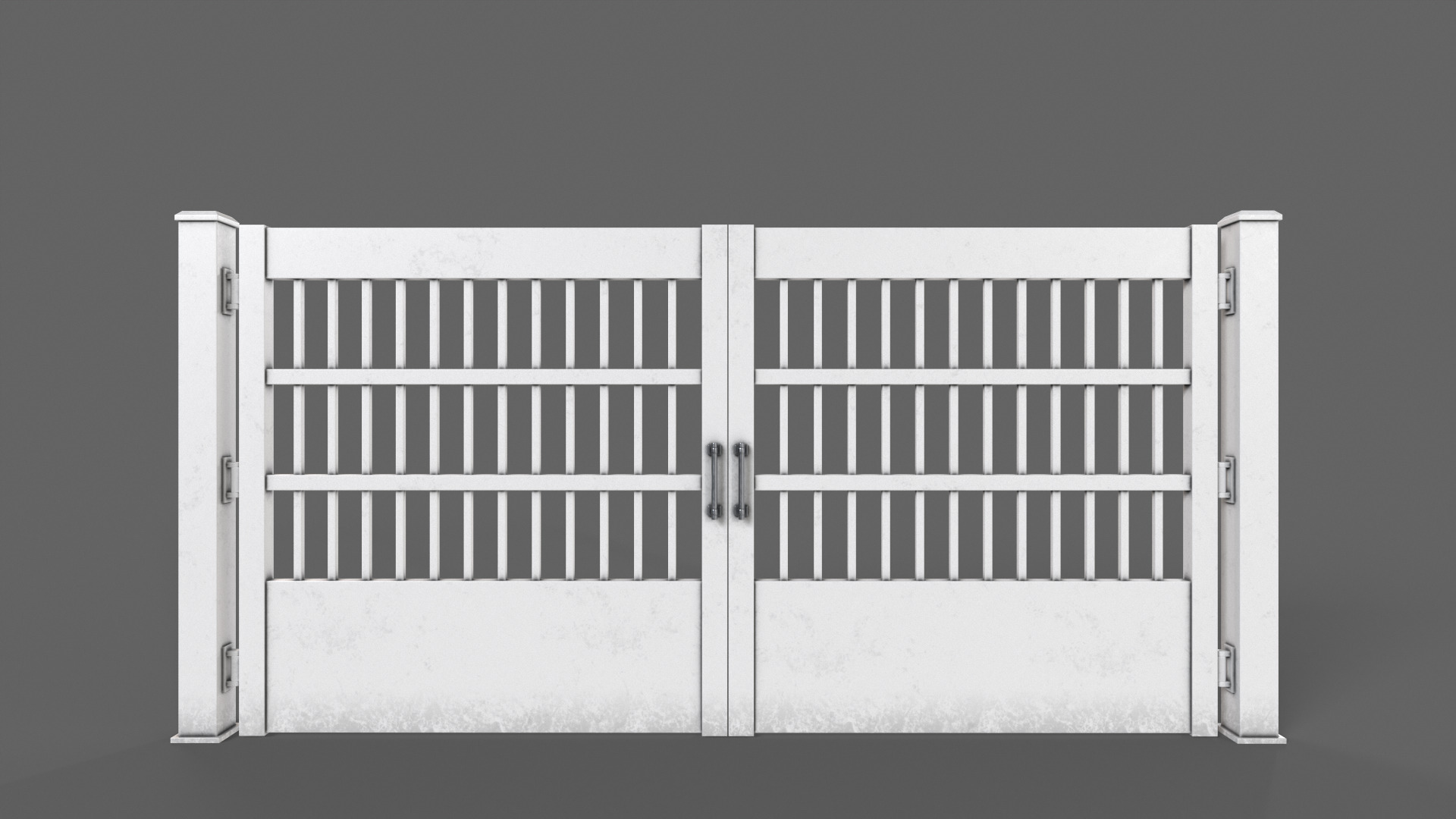 PBR Metal Gate C5 Low-poly 3D model_9