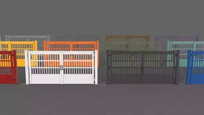 PBR Metal Gate C5 Low-poly 3D model