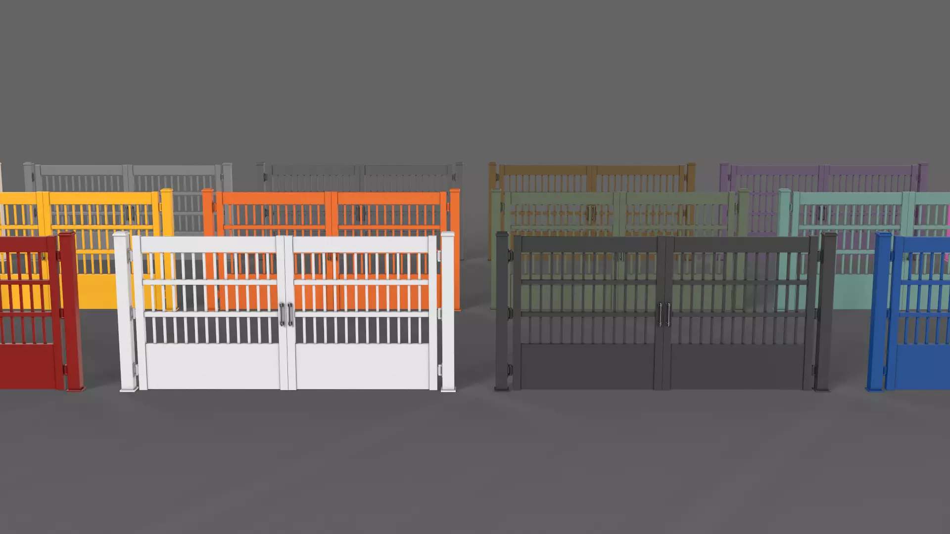 PBR Metal Gate C5 Low-poly 3D model_0