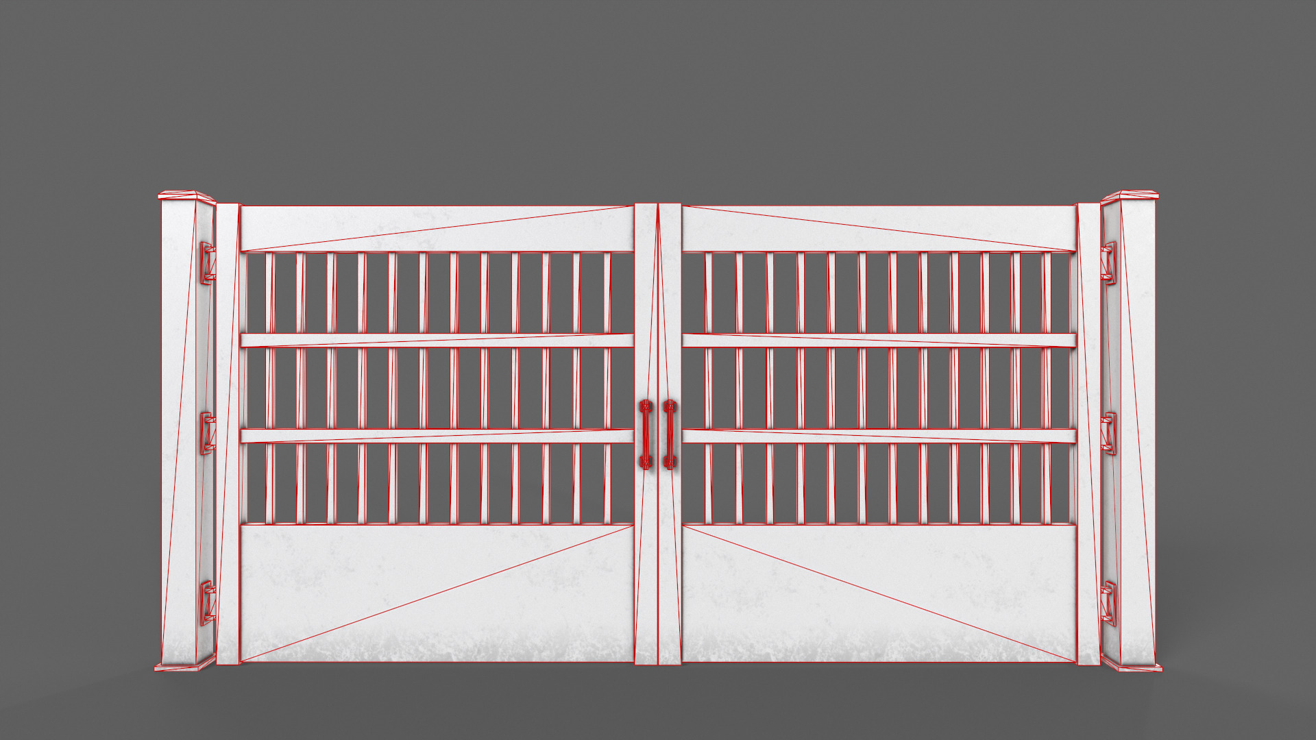 PBR Metal Gate C5 Low-poly 3D model_14