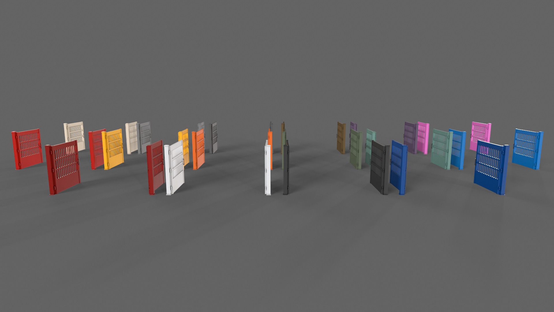 PBR Metal Gate C5 Low-poly 3D model_3