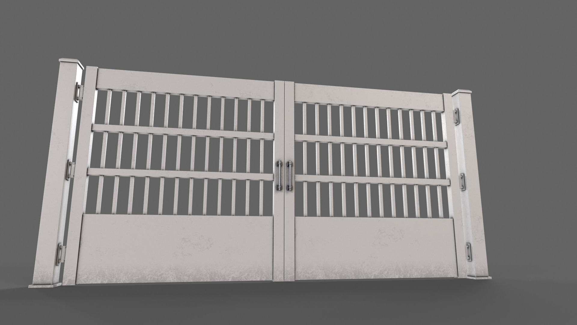 PBR Metal Gate C5 Low-poly 3D model_13