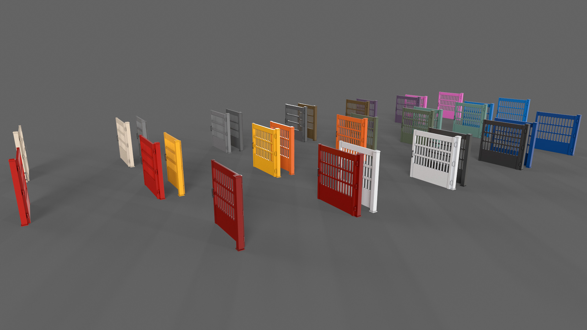 PBR Metal Gate C5 Low-poly 3D model_5