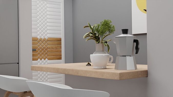 Kitchen isometric 3D model 5